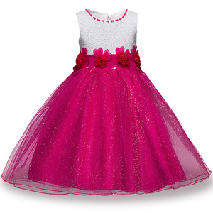 Robe florale pour filles, robe de princesse trapèze en tulle violet pour demoiselle d'honneur, printemps-été - Product Image 5