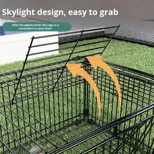 Şifreli Demir Güvercin Tuzağı Tek Yönlü Kafes Sputnik Tuzağı Darbeli Kapılı Otomatik Geri Dönüşlü Dış Mekan Tel Kafes - Product Image 4