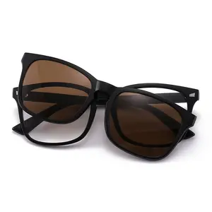편광 선글라스 미러 나이트 비전 안경 5 1 마그네틱 클립 남성 선글라스