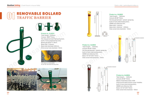 Bolardo de Tráfico Desmontable Verde/Amarillo con Asa Superior y Anillo de Cadena Lateral, para Seguridad Vial <span class=keywords><strong>en</strong></span> Zonas Residenciales, Plazas y Carreteras - Product Image 3