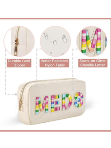 <span class=keywords><strong>Trousse</strong></span> <span class=keywords><strong>de</strong></span> <span class=keywords><strong>toilette</strong></span> à fermeture éclair étanche sacs <span class=keywords><strong>de</strong></span> maquillage <span class=keywords><strong>de</strong></span> voyage bricolage broderie lettre patchs filles pochettes <span class=keywords><strong>de</strong></span> beauté sac cosmétique Portable - Product Image 5