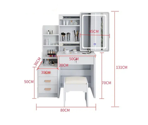 Table <span class=keywords><strong>de</strong></span> maquillage moderne avec miroir et <span class=keywords><strong>chaise</strong></span> pour la décoration et le maquillage - Product Image 2
