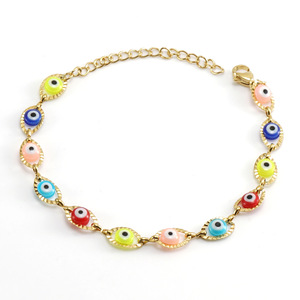 Zogxin Evil Eye <b>Bracelet</b> Stainless Steel Colorful Round Beads Women's Jewelry Gift - Product Image 5