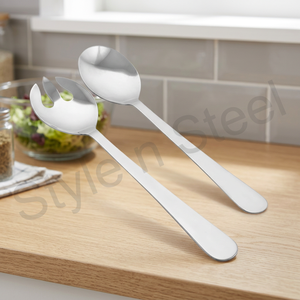 Cuillère à salade en acier inoxydable OS serveur à salade en gros Buffet ustensiles de service en acier inoxydable ensemble de 2 pièces - Product Image 3