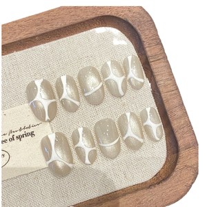 Lot de 10 <span class=keywords><strong>faux</strong></span> ongles à presser, qualité supérieure, épais, <span class=keywords><strong>en</strong></span> acrylique, faits à la main, longs, <span class=keywords><strong>en</strong></span> gel, forme carrée ou amande, pour vente <span class=keywords><strong>en</strong></span> gros et marque privée - Product Image 4