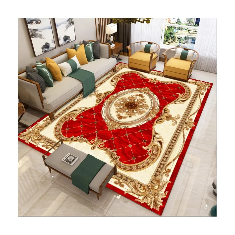 3D Printed Persian European Style Floor Carpet and Rug for living room bedroom