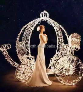 鉄製の白いカボチャの馬車、シンデレラの馬車、舞台の背景、庭の結婚式の装飾 - Product Image 6