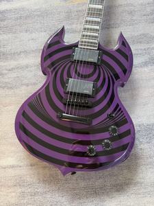 Guitarra Eléctrica <span class=keywords><strong>Odin</strong></span> Zakk de Alta Calidad con Cuerpo de Caoba, 6 Cuerdas, Estilo Anillo Negro y Verde, con Pastillas Equipadas y Herrajes Dorados en los Extremos de los Trastes - Product Image 5