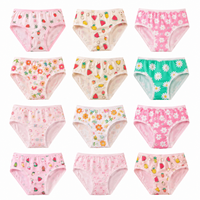 Culottes pour filles douces pour la peau, taille mi-haute, à motif floral, en coton tricoté fin, coupe ergonomique 3D, respirantes