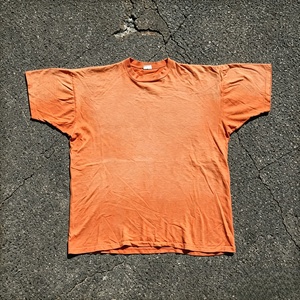 Camiseta de Algodón de Manga Corta para Hombre, Color Naranja Sólido, Cuello Redondo, Corte Regular, Estilo Casual Tejido - Product Image 1