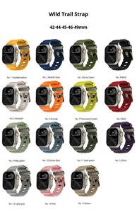 Montre CHARM avec boucle ardillon, bracelet en silicone souple respirant orange et blanc, 49 mm, style sportif pour homme, Wild <span class=keywords><strong>Trail</strong></span> - Product Image 5