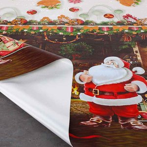 Boen giáng sinh PVC bảng vải tùy chỉnh bán buôn lễ hội nhựa Khăn trải bàn bìa hình chữ nhật CuộN vuông - Product Image 3