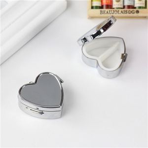 Boîte à pilules de poche personnalisée en acier inoxydable, étanche, portable, avec miroir, pour voyage, mignonne, étui à médicaments - Product Image 6