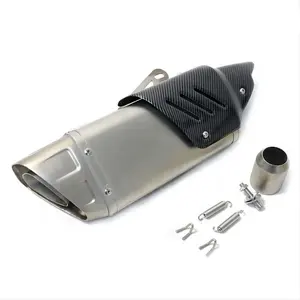 Top Quality Muffler Motorcycle Universal Racing Carbon Fiber Silencer Pipe For Street Scooter with Heat Shield