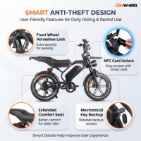 Vélo électrique à pneus larges QMWHEEL 20 pouces, OEM ODM, vélo de ville et de montagne pour adultes, avec stock en entrepôt aux Pays-Bas et aux États-Unis