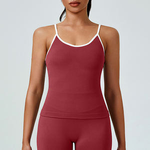 Top Deportivo de Yoga sin Costuras con Bloques de Color Personalizables para Mujer, de Secado Rápido, Transpirable, Elástico, Ajustado, con Espalda Descubierta, para Gimnasio y Entrenamiento - Product Image 5
