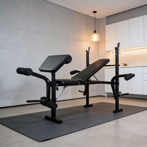 <span class=keywords><strong>Banc</strong></span> de musculation multifonctionnel réglable Rising Fitness pour la maison, avec barre de développation des jambes et support de presse à barre - Product Image 2