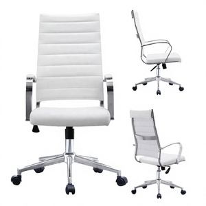 Ergonomic <b>High</b> <b>Back</b> PU Leather Lift <b>Chair</b> with Height Adjustable Swivel Comfort Cushion Modern Design Outdoor Metal Base - Product Image 4