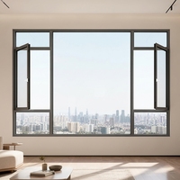 Fenêtre à battant en aluminium avec grille de sécurité, verre trempé, rupture de pont thermique, insonorisée – Prix Philippines