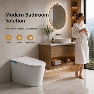 <span class=keywords><strong>WC</strong></span> Smart Monoblocco Moderno con Bidet Integrato, Serbatoio Incorporato, Nessun Limite di Pressione dell'Acqua, <span class=keywords><strong>Coperchio</strong></span> Automatico, Sciacquo con Sensore a Piede, Sedile Riscaldato e Asciugatore - Product Image 1