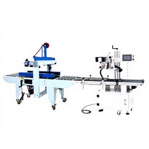 Machine de scellage de cartons semi-automatique 6050 avec pliage manuel des rabats, entraînement par courroie supérieure et inférieure, et bande adhésive - Product Image 1