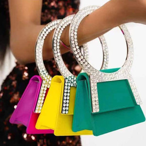 Bolso de noche de lujo para mujer Candy-Designer Wedding Tote Clutch Rhinestone Diamond Open Closure Chain New Luxury Collection - Product Image 1
