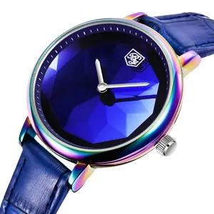 BENYAR — montre-bracelet en cuir pour femmes, horloge colorée, diamant, Quartz, logo personnalisé, à la mode