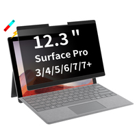 Écran de confidentialité magnétique de 12.3 pouces compatible avec Surface Pro 7 +/7/6/5/4/3 filtre anti-éblouissement anti-lumière bleue amovible