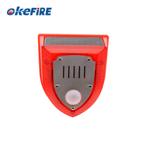 Okefire Security Répulsif solaire pour animaux Détecteur de mouvement PIR Alarme solaire avec sons de tir et aboiements de chien