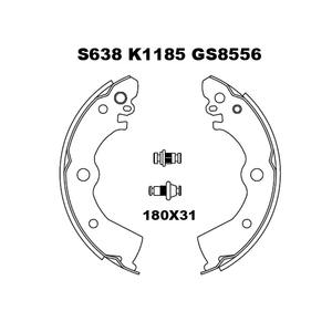 K1185 S6381438 44060-50Y25 Pièces détachées automobiles Plaquettes de frein à tambour arrière pour Nissan <span class=keywords><strong>SUNNY</strong></span> III (N14) 1990-1996 - Product Image 6