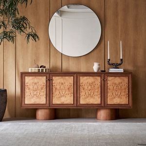 French <strong>Retro</strong> Solid Wood Entrance Cabinet American Luxury <strong>Sideboard</strong> for Home &amp; Hotel Furniture New Living Room Storage Cabinet - Product Image 1