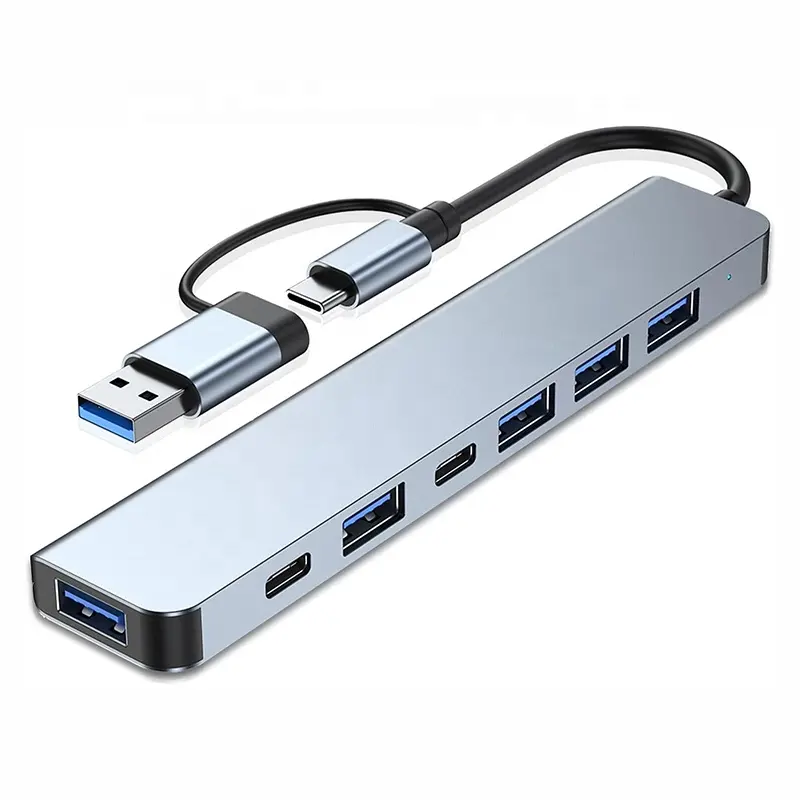 Многопортовый концентратор Xput с пользовательским логотипом 7-в-1 OTG Type-C и USB 3,0 к USB 3,0 USB 2,0 разветвитель многопортовый адаптер концентратор 7 в 1