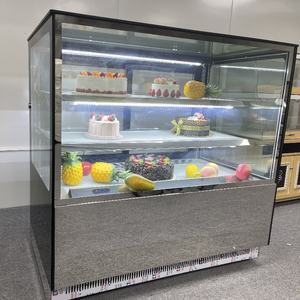 Vitrina de puerta de vidrio refrigerada por aire con congelador de exhibición de pastel de 2 capas con luz LED desempañador para uso en <span class=keywords><strong>clima</strong></span> fresco - Product Image 5