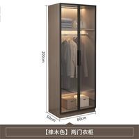 Armoire-Penderie d'Angle en L en Bois INS avec Lumières LED et Portes en Verre pour Chambre à Coucher