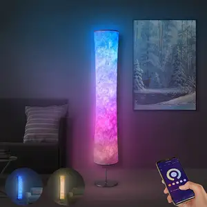 Lâmpada de chão inteligente, lâmpada led que muda de cor, wi-fi, rgb, moderna, sincronização de música, para decoração da sala de estar