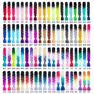Usine en gros 24 pouces 100g Crochet Jumbo Tresses Unique Ombre Couleur Tissé Cheveux Synthétiques Yaki texture pour les personnes humaines - Product Image 3