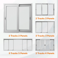 Ventana Corredera de PVC con Diseño de Rejilla, Eficiente Energéticamente, Resistente a la Intemperie, Ventanas Residenciales de Vidrio Templado