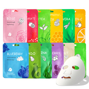 Nieuw Vitamine C Fruit Gezichtsvel Masker 25Ml Aloë & Roos Hydraterende Krimpende Poriën Repareren Verstevigende Monstergrootte Private Label - Product Image 1