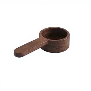 Cuchara Medidora Mini de Madera de Haya y Nogal, Ecológica, con Mango Largo, Plateada, Diseño Minimalista, para Granos de Café, Cuchara de Cocina - Product Image 1