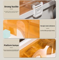 Cage à hamster portable en plastique pour l'extérieur, transparente tout autour, double étage, de luxe, extra-large, brise naturelle