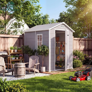 Abri de jardin en plastique pour l'extérieur avec plancher, <span class=keywords><strong>porte</strong></span> verrouillable, abri de jardin en résine, organisateur de patio et de jardin 4x6/6x8/8x10FT, directement de l'usine - Product Image 2