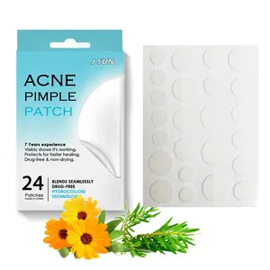 24 count Hydrocolloid Acne Pimple Patch for Covering Zits and Blemishes, 8+10+12+14mm, with dotted line ,easy to tear