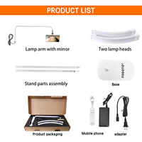 Lampe de sol demi-lune Fosoto portable pour cosmétiques et cils, avec support de téléphone pour lampe à cils de beauté
