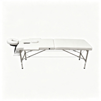 Table de massage pliable écologique à 2 sections avec pieds en acier inoxydable, lit de spa portable pour la thérapie