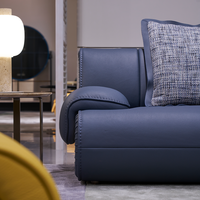 Ensemble de canapés de salon de luxe moderne en forme de I, canapé modulaire en cuir véritable, meubles en cuir véritable