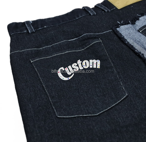 Men's Spliced Denim Bermuda Shorts Mid Waist <b>Elastic</b> Cotton Casual Summer Breathable Short Pants - Product Image 6