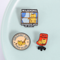 Pins en émail, broches et badges de revers sur le thème du club de fans de chats orange, de chats de surveillance de quartier et de chats de dessin animé mignons, bijoux cadeaux pour enfants et amis