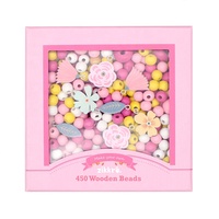 Kit de Bricolage Éducatif Personnalisé pour Enfants avec Perles en Bois Florales, Fabricant OEM ODM, Ensemble de Breloques Éventail en Forme de Feuille, Vente en Gros, Marque Privée