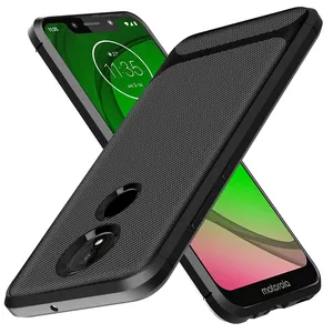 XINGE Slim碳纤维橡胶手机套摩托罗拉Moto G7 Play accsesorios Para Celular