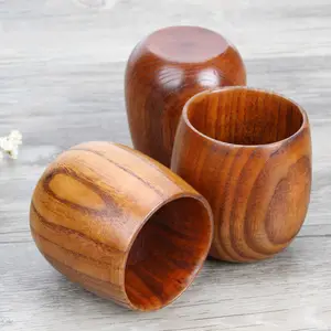 Eco Friendly Natural Custom,Handmade Taza De Madera Yerba Mate Cup Japanese Wooden Coffee Mug Tea Drinking Cups With Handle/